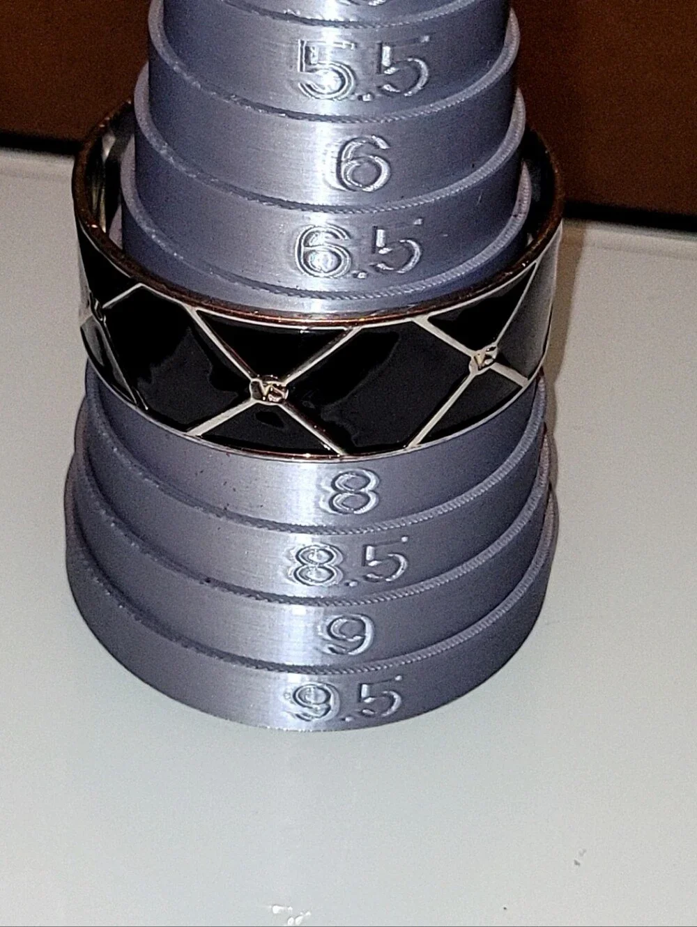 Victoria's Secret Black Enamel VS Logo Hinged Bangle Bracelet 2.5